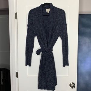 HINGE DARK BLUE KNIT LONG CARDIGAN